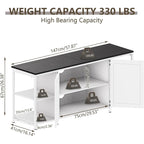 58 Inch Farmhouse TV Stand for up to 65 TV with Doors and Open Shelves