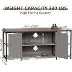 58 Inch Farmhouse TV Stand for up to 65 TV with Doors and Open Shelves