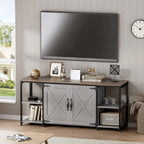 58 Inch Farmhouse TV Stand for up to 65 TV with Doors and Open Shelves