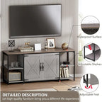 58 Inch Farmhouse TV Stand for up to 65 TV with Doors and Open Shelves