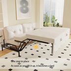 66.2Queen Pull Out Sofa Bed,Hydraulic System Convertible Sleeper Sofa