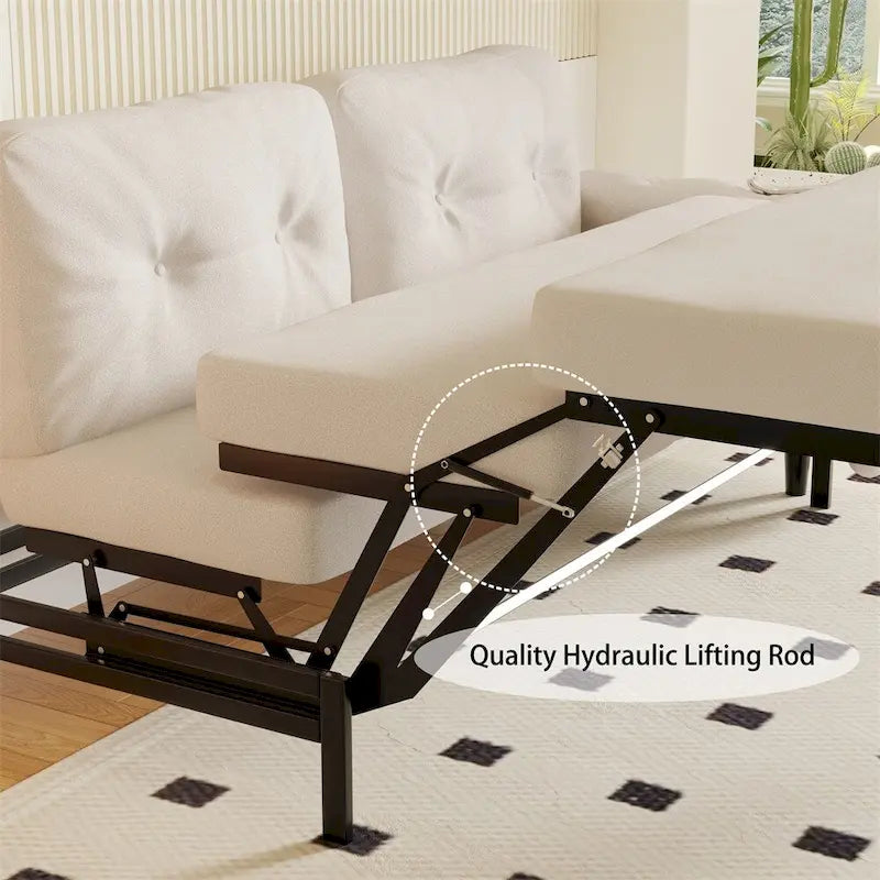 66.2Queen Pull Out Sofa Bed,Hydraulic System Convertible Sleeper Sofa