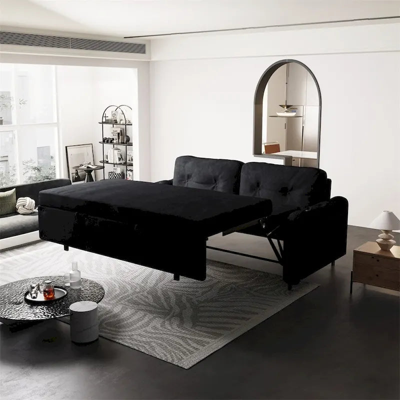 66.2Queen Pull Out Sofa Bed,Hydraulic System Convertible Sleeper Sofa