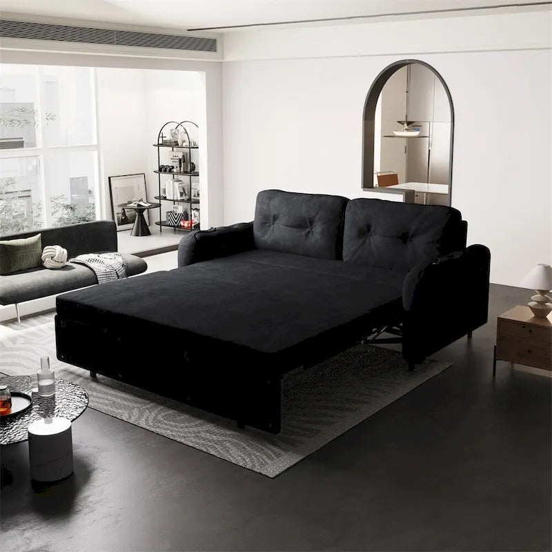 66.2Queen Pull Out Sofa Bed,Hydraulic System Convertible Sleeper Sofa