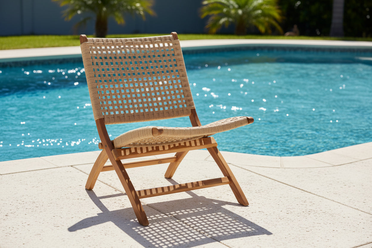 Wood Handmade Woven Living Room Accent Chair - Brown or Black - Roche River Decor