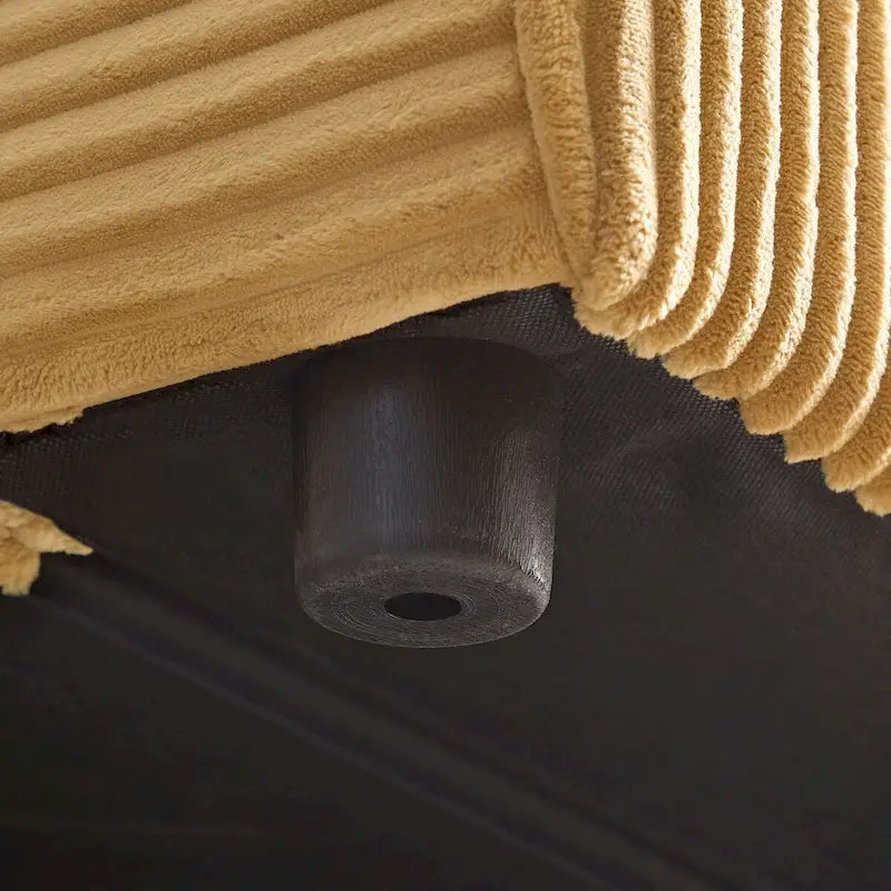 5-Seat Oversized Sectional Sofa, Yellow Corduroy, Convertible Sleeper Couch